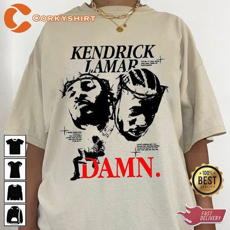 Kendrick Lamar Damn Album Lyrics Rapper T-shirt Check more at https://corkyshirt.com/kendrick-lamar-damn-album-lyrics-rapper-t-shirt/ Rappers T Shirt Design, Kendrick Lamar Shirt Design, Kendrick Lamar Tshirt Design, Kendrick Lamar Clothing, Kendrick Lamar Merch, Kendrick Lamar Shirt, Rapper Shirts, Otaru, Marvel Clothes