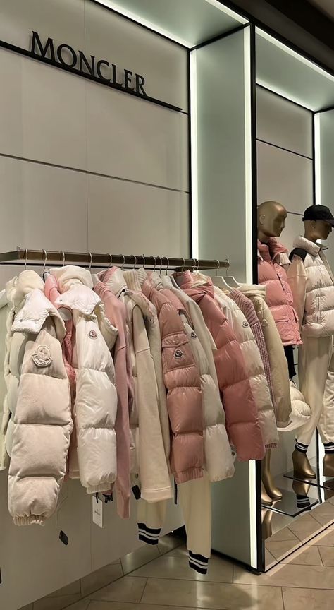 Pink N White Aesthetic, Moncler Aesthetic, Pink Lifestyle, Moncler Jacket, Pink Girly Things, Pink Vibes, Dream Lifestyle, Winter Fits, Lily Collins