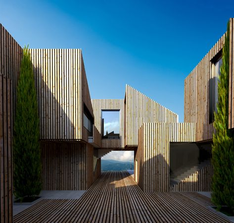 Seaside Architecture, Mesh Architecture, Beach House Exterior, Residential Complex, 3 Friends, Yard Design, Architecture Office, Beach Hut, Beach Villa