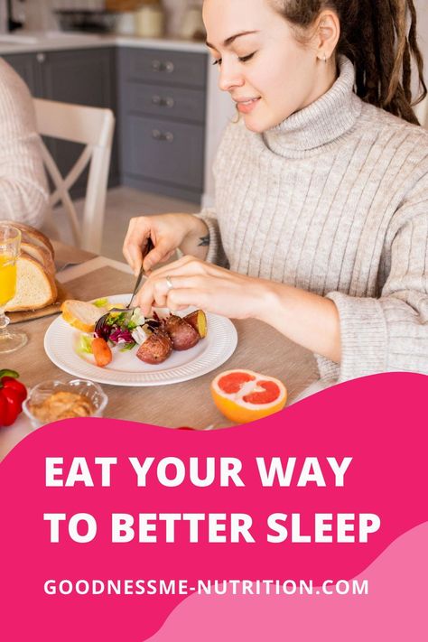 Eat to improve your sleep. If you wake up due to blood sugar falling, often after drinking alcohol, it might help to follow a low GL diet. This means complex carbohydrates, more protein, and concentrating on some protein before bed to maintain consistent blood glucose and stop an interruption that might wake you up. Get more sleep tips from goodnessme-nutrition.com. Protein Before Bed, Get More Sleep, Magnesium Rich Foods, Complex Carbohydrates, More Protein, Drinking Alcohol, More Sleep, Sleep Tips, Low Fodmap Diet