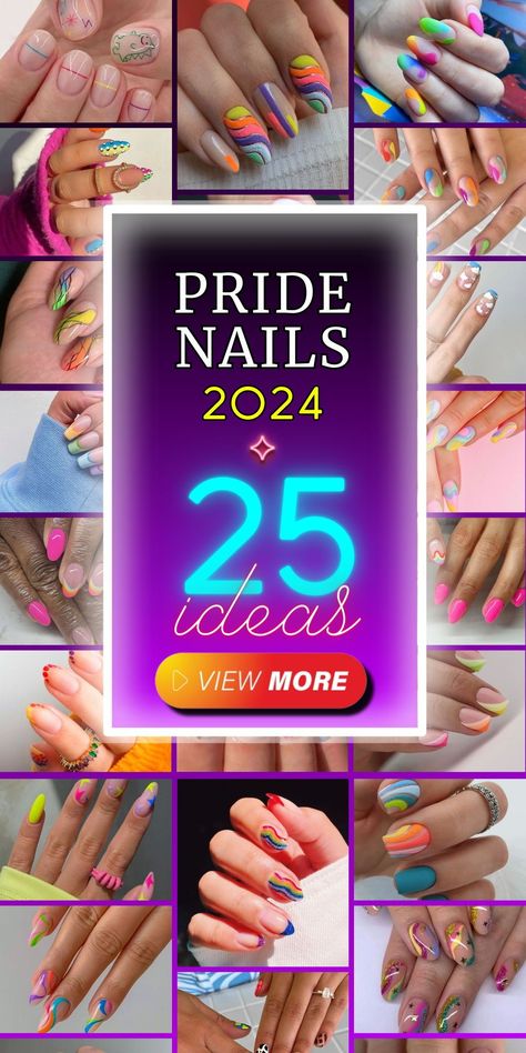 Let pride nails 2024 serve as your inspiration for a remarkable year in nail art. Explore a wide range of design possibilities, from whimsical Disney-themed art to chic pastel choices. Whether you opt for very short or medium-length nails, there's a design that's perfectly suited to your individuality and preferences. Pride Month Coffin Nails, Nail Art Pride Month, Pride Nails Ideas, Pride Month Nails 2024, Pride Gel Nails Short, Disney Pride Nails, Nails For Pride Month, Pride Nail Art Designs, Pride Nails 2024