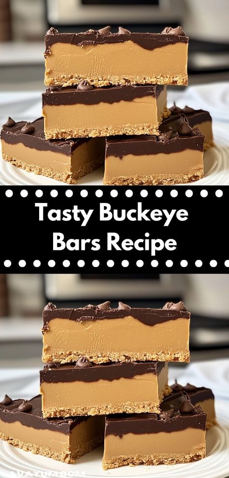 Discover the joy of simple dessert recipes with Buckeye Bars! This easy-to-make treat delivers a burst of flavor that will delight everyone, making it a go-to choice for your next family dinner. Buckeye Dessert, Buckeye Bars Recipe, Buckeye Recipe Easy, Buckeye Bars, Buckeyes Recipe, Easy Bar Recipes, Rich Cheesecake, Easy To Make Cookies, Peanut Butter And Chocolate