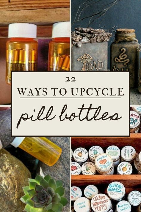 Upcycle Pill Bottles, Empty Pill Bottle Crafts, Empty Medicine Bottles, Reuse Pill Bottles, Upcycled Organization, Medicine Bottle Crafts, Pill Bottle Crafts, Diy Organizers, Reuse Crafts