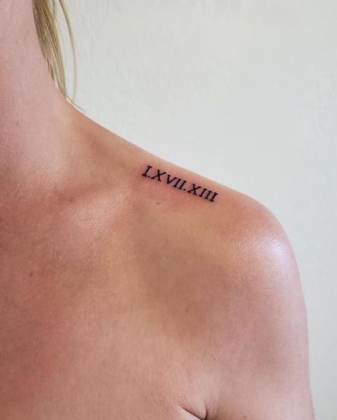 1999 Tattoo Ideas Roman Numerals, Roman Numeral Tattoo For Women, Small Roman Numeral Tattoo Placement, Roman Numeral Tattoo Thigh, Roman Numeral Tattoo Placement, Dainty Roman Numeral Tattoo, Small Roman Numeral Tattoo, Tattoo Placement Women, Roman Numeral Tattoo Ideas