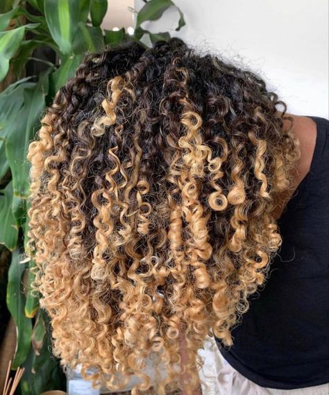 Afro Hair Inspiration, Blonde Dip Dye, Bleached Ends, Natural Hair Highlights, Curly Highlights, Blonde Ends, Short Ombre, Ombre Hair Blonde, Goth Hair