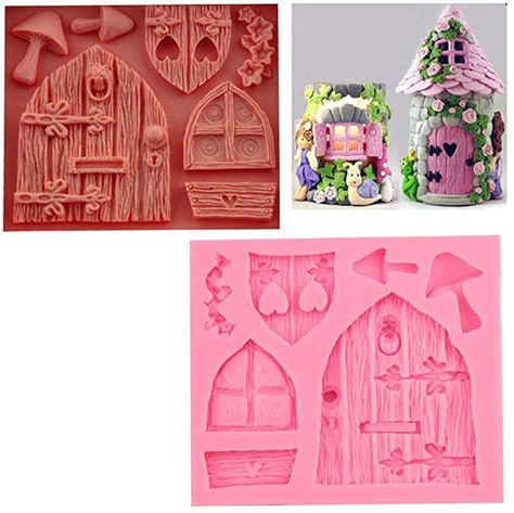 Fairy House Door, Fairy Tale Cottage, Polymer Clay Cake, Formy Silikonowe, House Door, 3d Cake, Chocolate Fondant, Vintage Fairies, Fondant Silicone Molds