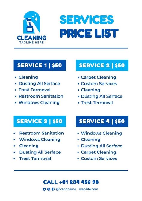 Hand-drawn Spray Cleaning Services Price List House Cleaning Price List, Cleaning Price List Template, Cleaning Business Price List, Office Cleaning Price List, Professional Cleaning Price List, House Cleaning Services Prices, House Cleaning Business Pricing, Commercial Cleaning Business Price List, Simple Cleaning Checklist