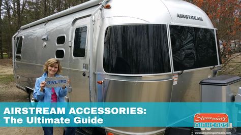 Need to outfit your new Airstream? This ultimate guide will help you decide on the must-have accessories for your Airstream. Airstream Bambi Decorating Ideas, Airstream Organization Ideas, Airstream Storage Ideas, Airstream Decorating Ideas, Airstream Accessories, Airstream Organization, Airstream Interior Ideas, Airstream Decor, Travel Trailer Accessories