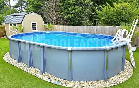 Saltwater Aurora Oval Pool Oval Pool Ideas, Above Ground Oval Pool Ideas, Oval Swimming Pool, Oval Above Ground Pools, Oval Pool, Above Ground Pools, Ground Pools, Above Ground Swimming Pools, Pool Decks