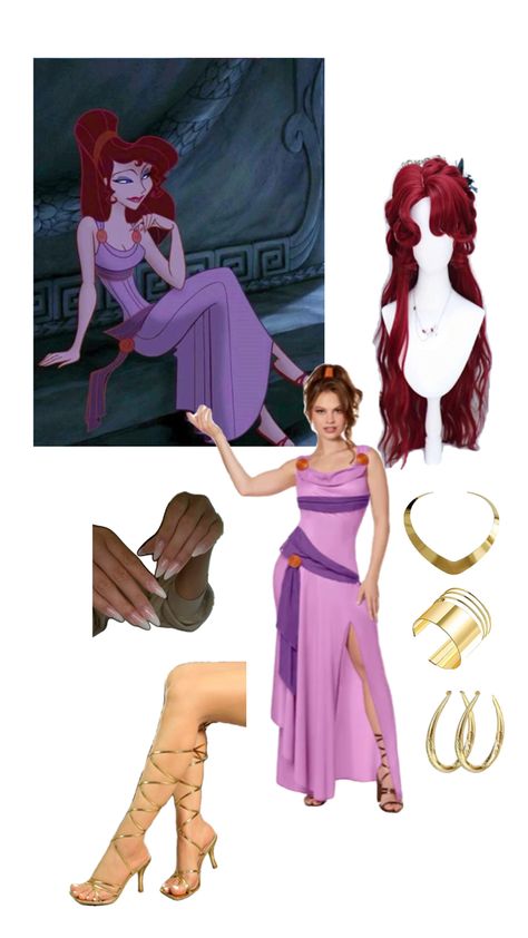 Megan Hercules Costume, Diy Megara Costume, Anastasia Costume Halloween, Megara Costume Diy, Red Head Costume Ideas Women, Megara And Hercules Costumes, Meg Halloween Costumes, Characters With Red Hair Costumes, Megara Hercules Costume