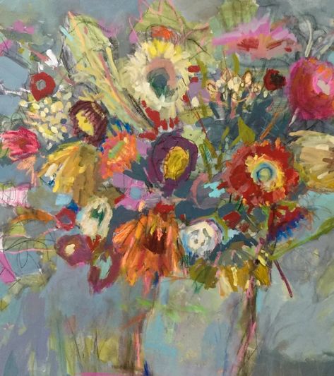 Lynn Whipple, Funky Flowers, Flowers Vase, Feeling Inspired, Life Paintings, Abstract Flower Painting, Flower Paintings, The Spark, Floral Artwork