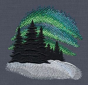 Aurora Borealis | Urban Threads:   Too big for me by .06.  6/2015 js Freestanding Lace Embroidery, Urban Threads, Holiday Flower, The Northern Lights, Applique Embroidery Designs, Free Machine Embroidery Designs, Embroidery Library, Free Machine Embroidery, Embroidery Tutorials