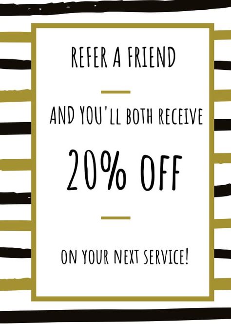 Refer A Friend Promotion Ideas Lashes, Bring A Friend Promotion Ideas, Bring A Friend Promotion, Refer A Friend Promotion Ideas, Brow Quotes, Refer A Friend, Skincare Facts, Spray Tan Business, Eyelash Salon