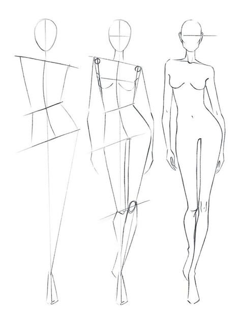 Figure Drawing Steps Reference, How To Draw A Model Body Fashion Figures, Modeling Sketches Fashion, Fashion Design Body Sketch How To Draw, Fashion Design Sketches Model, Fashion Croquis Step By Step, How To Draw For Fashion Design, Step By Step Fashion Sketches, How To Sketch Fashion Models