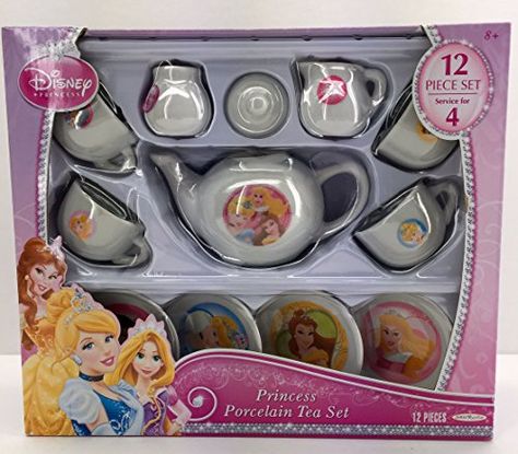 $27.48 Disney Princess 12 Piece Tea Set Service for 4 Disney Princess Tea Set, Babysitting Aesthetic, Disney Princess Tea Party, Vintage Disney Princess, Toy Tea Set, Tea Party Setting, Princess Tea Party, Disney Princes, Porcelain Tea Set