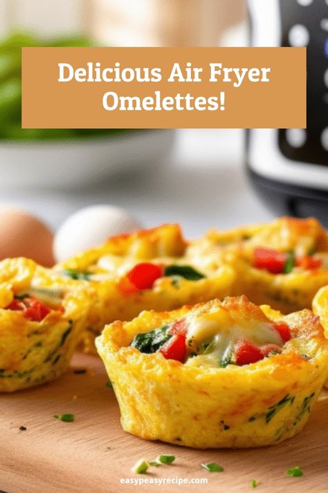 Air fryer omelette cups filled with colorful vegetables on a wooden board. Dinner Party Appetizers Easy, Dinner Party Food Appetizers, Omelette Cups, Air Fryer Omelette, School Cookies Recipe, French Toast Bites, Easy Zucchini Recipes, Healthy Air Fryer, Quick Easy Recipes