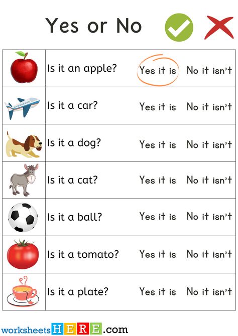 Yes Or No Questions For Kids, Yes No Questions Worksheet, Yes And No Questions, Farm Activities Preschool, Nursery Worksheets, Yes No Questions, Worksheets For Class 1, English Grammar For Kids, Grammar For Kids