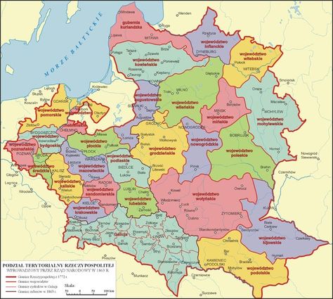 Administrative divisions of the Polish-Lithuanian Commonwealth within the pre-partition borders of 1772, introduced by the National Government during the January Uprising in 1863 Ancient World Maps, Poland History, Alternative History, Invasion Of Poland, Europe Countries, Imaginary Maps, Ancestry Genealogy, Language Art, Universe Galaxy