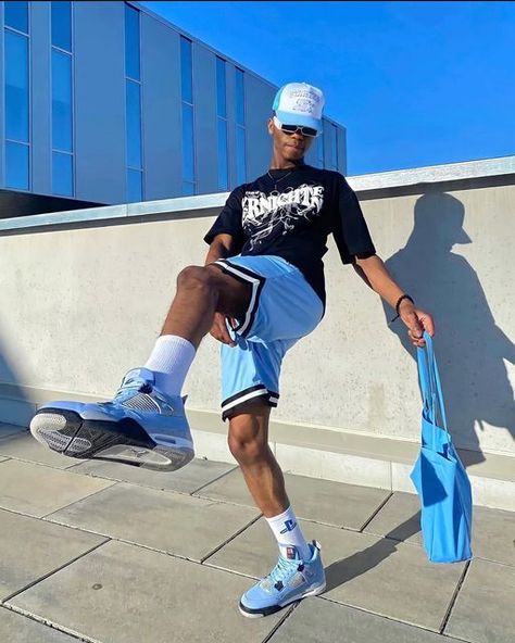 Light Blue Shoes Outfit, Blue Shoes Outfit, Light Blue Shoes, Street Fashion Men Streetwear, Shoes Outfit, Streetwear Men, Blue Fits, Real Men, Streetwear Men Outfits