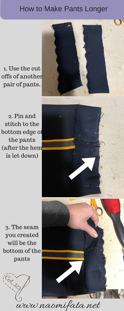 How To Hem Flared Pants, How To Make Pants Longer, How To Hem Suit Pants, Making Pants Longer, Make Pants Longer, Tailoring Techniques Pants, How To Take Up Trousers Hem Pants, Altering Pants, Easy Upcycle