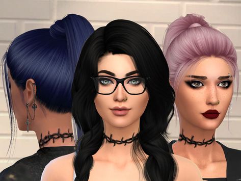 Linnysia-Sims' Tattoo Neck - Barbed Wire The Sims 4 Custom Content, Sims 4 Tattoos, Tattoo Neck, Female Tattoos, 4 Tattoo, Sims 4 Collections, Sims Community, Ts4 Cc, Barbed Wire