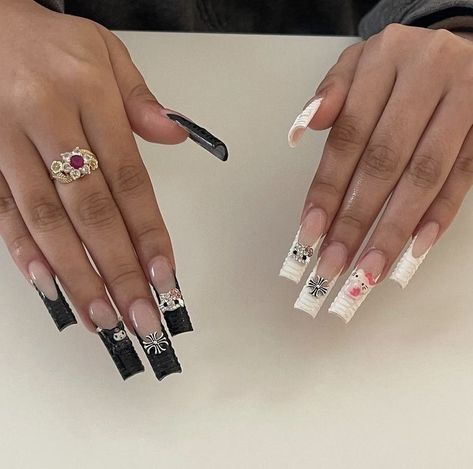 Hello Kitty Diamond, Nails Diamonds, Short Nail Inspo, Cute Toe Nails, Colored Acrylic Nails, Colored Acrylic, Make Up Tools, Long Acrylic, Cute Toes