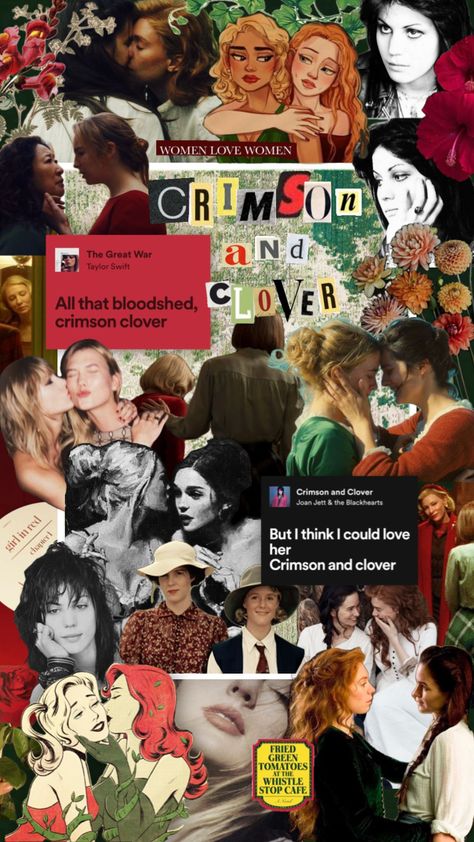 #crimson #clover #lesbian #joanjett #taylorswift #gaylor #wlw #lesbians Crimson And Clover Aesthetic, Clover Aesthetic, Crimson And Clover, Crimson Clover, Fried Green Tomatoes, Lgbt Art, Joan Jett, Connect With People, Your Aesthetic