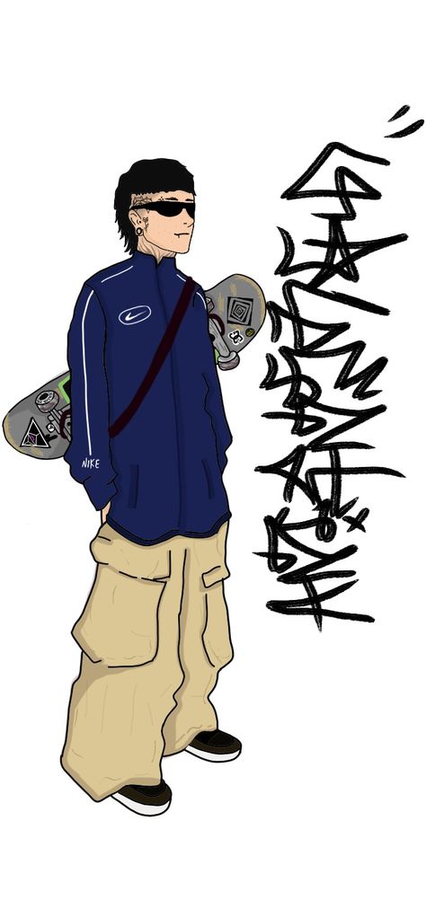 Street Wear Art Drawing, Skate Graffiti Street Art, Graffiti Drawing Characters, Street Wear Drawing, Skater Boy Drawing, Skater Art Drawing, Street Style Drawing, Skater Sketch, Graffiti Person