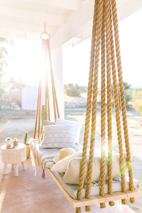 Incredible Outdoor Living Spaces You Need to Know About. Outdoor Living Spaces, Bed Swing, 아파트 인테리어, Pool Design, Design Del Prodotto, Diy Interior, Decoration Inspiration, Front Room, Design Case