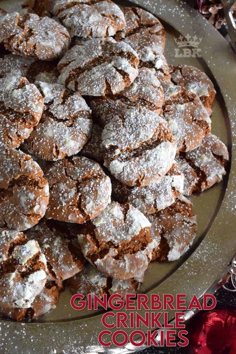 Gingerbread Crinkle Cookies - Lord Byron's Kitchen Pumpkin Chip Cookies, Gingerbread Crinkle Cookies, Pumpkin Chocolate Chip Cookies Easy, Chewy Pumpkin Cookies, Cookies Easy Recipe, Pumpkin Cookies Easy, Pumpkin Chip, Christmas Baking Cookies, Pumpkin Sugar Cookies