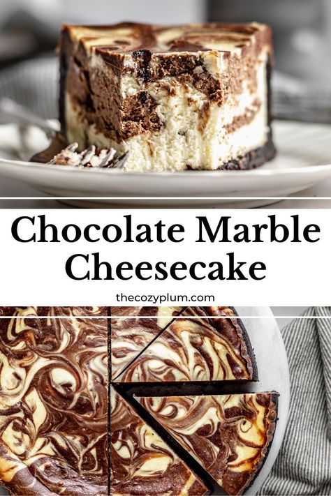 Chocolate Crumb Crust, Easy Chocolate Cheesecake, Marble Cheesecake, Chocolate Swirl Cheesecake, Dairy Free Cake Recipe, Cheesecake With Chocolate, Impressive Dessert, Crumb Crust, Chocolate Crumbs