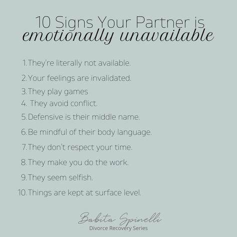 Emotionally Unavailable Men Signs, Emotionally Unavailable Partner, Unavailable Partner, Healthy Relationship Quotes, Partner Quotes, Emotionally Unavailable Men, Feeling Unappreciated, Divorce Support, Marriage Issues