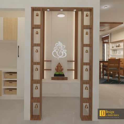 This gorgeous pooja unit design is perfect for bringing pious vibes to urban homes. 👝DM us to book a free consultation. Designdeinteriors giving your space a new meaning. ARPITHA INTERIORS PVT LTD. Puja Unit, Pooja Door, Pooja Unit, Urban Homes, Mandir Design, Temple Design For Home, Closet Design Layout, Unit Design, Door Designs