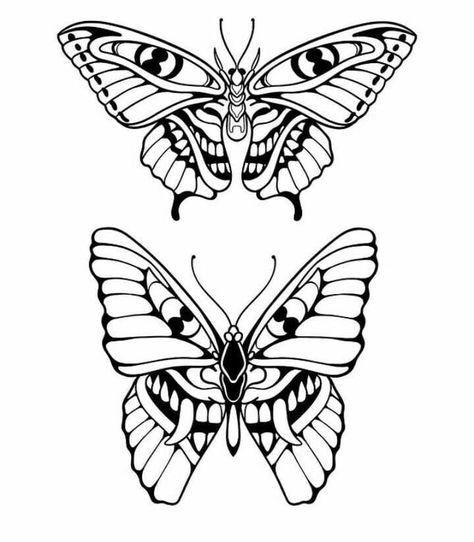 Traditional Tattoo Outline, Traditional Butterfly Tattoo, Butterfly Tattoo Ideas, Symmetrical Tattoo, Moth Tattoo Design, Tattoo Outline Drawing, Flash Tattoo Designs, Moth Tattoo, Tattoo Stencil Outline