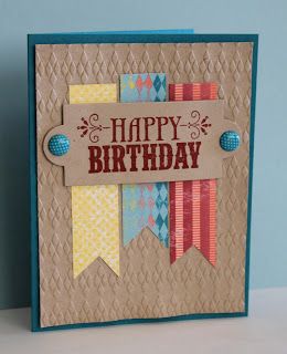 Just Julie B's Stampin' Space: It's A Birthday! - (...case) Using Brads On Cards, Cards With Brads, Card Scrapbook, Male Birthday, Masculine Birthday Cards, Bday Cards, Making Cards, Color Paper, Card Making Inspiration