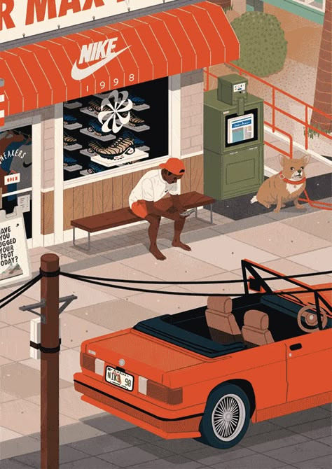 Video & Animation 📹 — Mason London Mason London Illustration, Car Banner Gif, Clothing Animation, Mason London, London Illustration, Room Illustration, Car Banner, Lo-fi Aesthetic, Orange Car