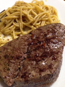 Northwestern Steakhouse Recipe, Greek Steak, Greek Spaghetti, Grill Night, Steakhouse Recipes, Steak In Oven, Steak Pasta, Restaurant Copycat Recipes, Beef Filet