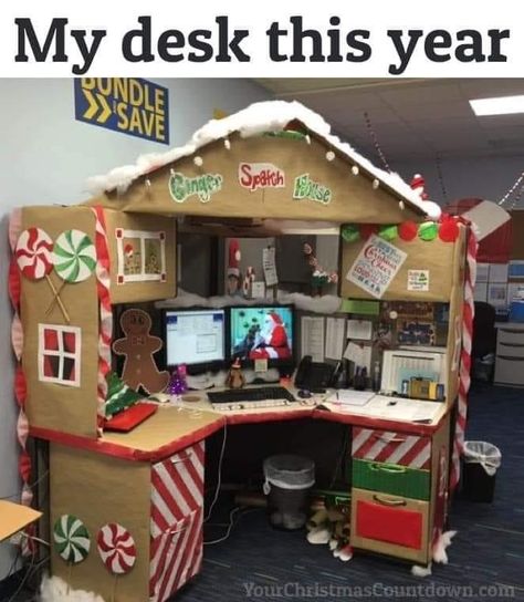 Professional Office Christmas Decor, Office Desk Decoration Ideas, Desk Decoration Ideas, Office Christmas Decor, Dorm Room Chairs, Christmas Desk Decorations, Christmas Cubicle Decorations, Outdoor Santa, Decoration Ideas Christmas