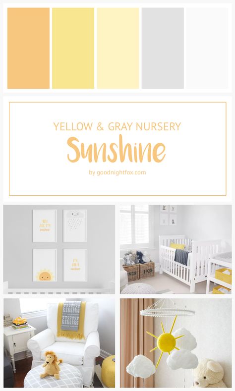 Yellow And Grey Nursery Gender Neutral, You Are My Sunshine Nursery Themes, Sunny Themed Nursery, Yellow Gray Nursery, Golden Yellow Nursery, Gender Neutral Yellow Nursery, Pastel Gender Neutral Nursery, You Are My Sunshine Themed Nursery, Gender Neutral Sunshine Nursery