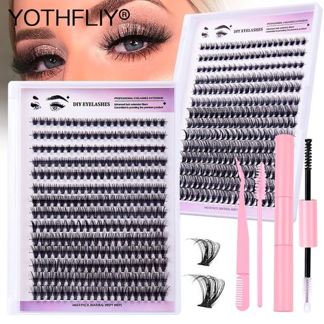 280 Clusters Fluffy Dramatic Thick Volume Eyelashes Natural Lashes Fake Lashes Pack Eyelashes Individual Lashes Russia 30D/40D - AliExpress 66 Lash Clusters Extensions, Eyelashes Individual, Lashes Pack, Volume Eyelashes, Gene False, Cluster Eyelashes, False Eyelash Extensions, Eyelash Extension Kits, Diy Eyelash Extensions