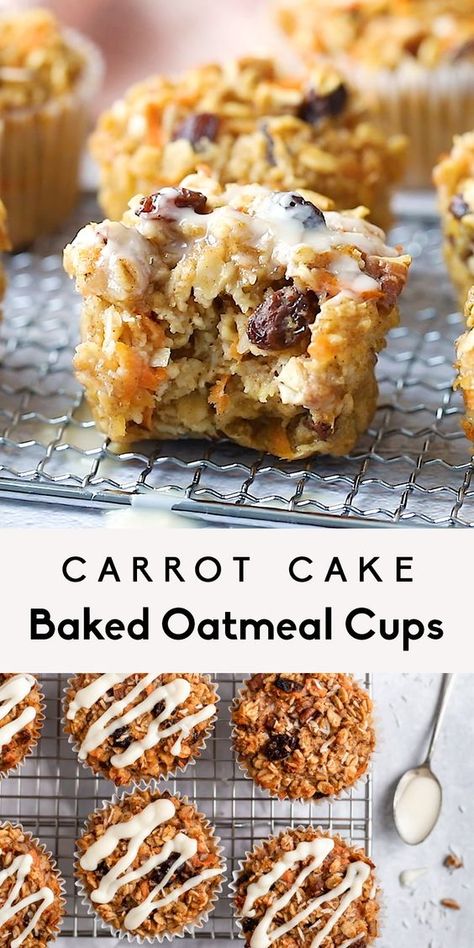 Danny Seo Naturally Recipes, Healthy Carrot Dessert Recipes, Healthy Easy Party Food, No Dairy Gluten Free Recipes, Carrot Cake Baked Oatmeal Cups, Bake Sale Breakfast Items, Natural Baking Recipes, Oatmeal Recipes Dessert, Baked Oatmeal Cups Healthy