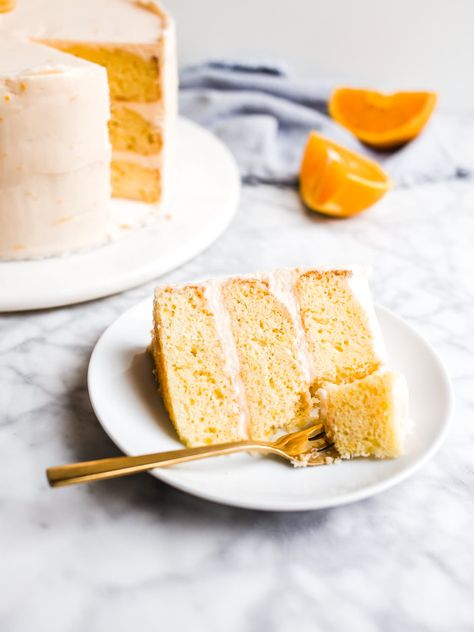 Orange Layer Cake - Wood & Spoon Orange Layer Cake, Berry Chantilly Cake, Satsuma Orange, Orange Cream Cheese, Moist Lemon Cake, Orange Buttercream, Salted Caramel Cake, Ricotta Cake, Make Simple Syrup