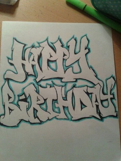 Graffiti Card Ideas, Graffiti Lettering Happy Birthday, Graffiti Birthday Cards, Happy Birthday Letters Design, Happy Birthday In Graffiti Letters, Happy Birthday Graffiti Letters, Happy Birthday Graffiti Art, Happy Birthday Sketch Drawing, Happy Birthday Drawing Ideas