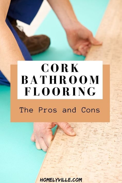 Bathroom Cork Floor, Cork Floor Bathroom, Cork Bathroom Floor, Cork Flooring Ideas, Cork Flooring Bathroom, Cork Bathroom, Cork Flooring Kitchen, Condo Upgrades, Cheap Flooring Ideas