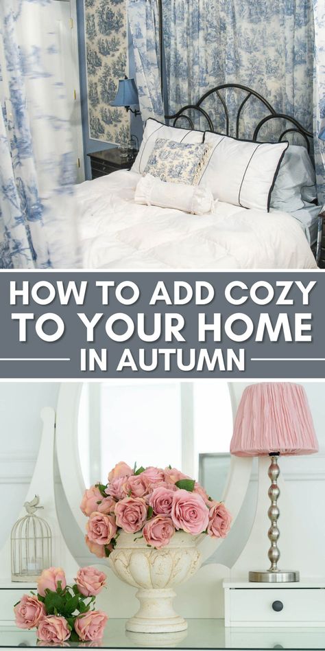 Make your home more cozy on a budget with these easy decorating tips that don't cost a lot of money and will have you curling up with a book in no time! | Interior Decorating Ideas Cozy Fall Bedroom, Interior Decorating Ideas, Interior Decorating Tips, Fall Bedroom, Room Paint Colors, Cozy Room Decor, Library Decor, A Lot Of Money, Fall Diy