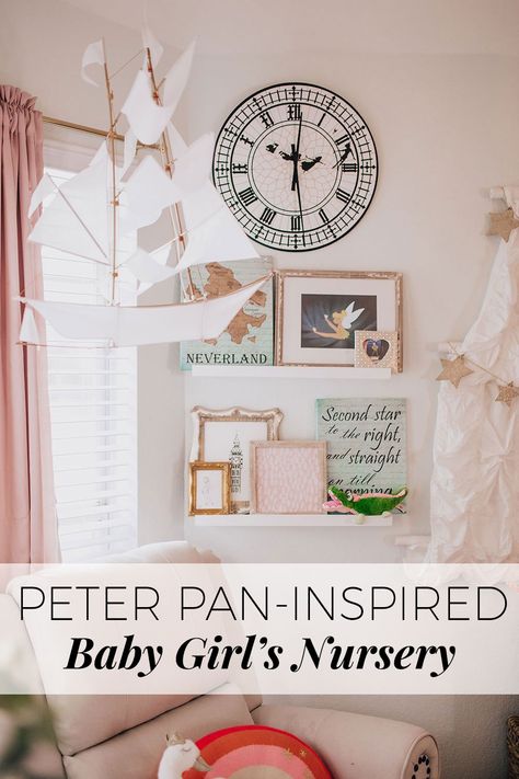 Disney Baby Rooms, Disney Baby Nurseries, Disney Inspired Nursery, Neverland Nursery, Casa Disney, Peter Pan Nursery, Deco Disney, Disney Nursery, Girl Nursery Room