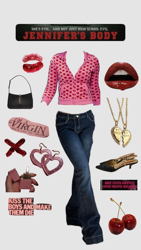 2000s Costume, Jennifer's Body Aesthetic, Jennifer Check, Check Outfit, Carrie Bradshaw Style, Body Aesthetic, Pretty Halloween Costumes, 2000s Clothes, Body Outfit