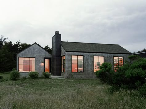 If "cabin" for you conjures small and humble, then admittedly we use the term broadly. Here, ten homes that speak the cabin vernacular; some in east coast Transitional Homes, Summer Cabins, Silver Market, Shingle House, Aluminum Windows, Marvin Windows, Transitional Exterior, Sea Ranch, Contemporary Exterior