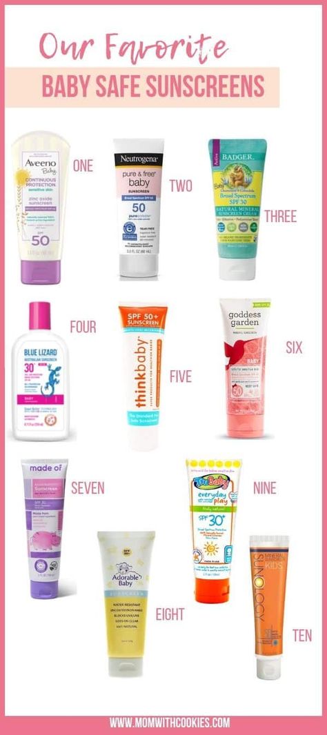 Summer is a time for lots of fun, but you also want to make sure your baby or kids are safe! Here you can find a list of the best baby safe sunscreens that your whole family will love!! Best Baby Sunscreen, Mother Tips, Sunscreen For Sensitive Skin, Baby Sunscreen, Safe Sunscreen, Best Sunscreens, Natural Sunscreen, Baby List, Sunscreen Lotion