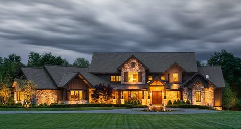 161-1003: Home Exterior Photograph-Front View Mountain Craftsman, Casual Dining Room, Rustic Craftsman, 5 Bedroom House Plans, Kitchen Open, Mountain House Plans, Craftsman Home, Wooden Shutters, Craftsman Style Homes